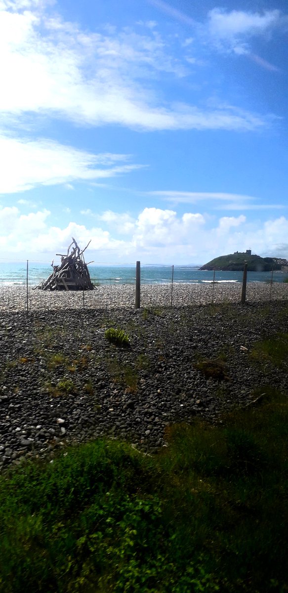 From the train to Portmadoc; bommie in waiting at Criccieth