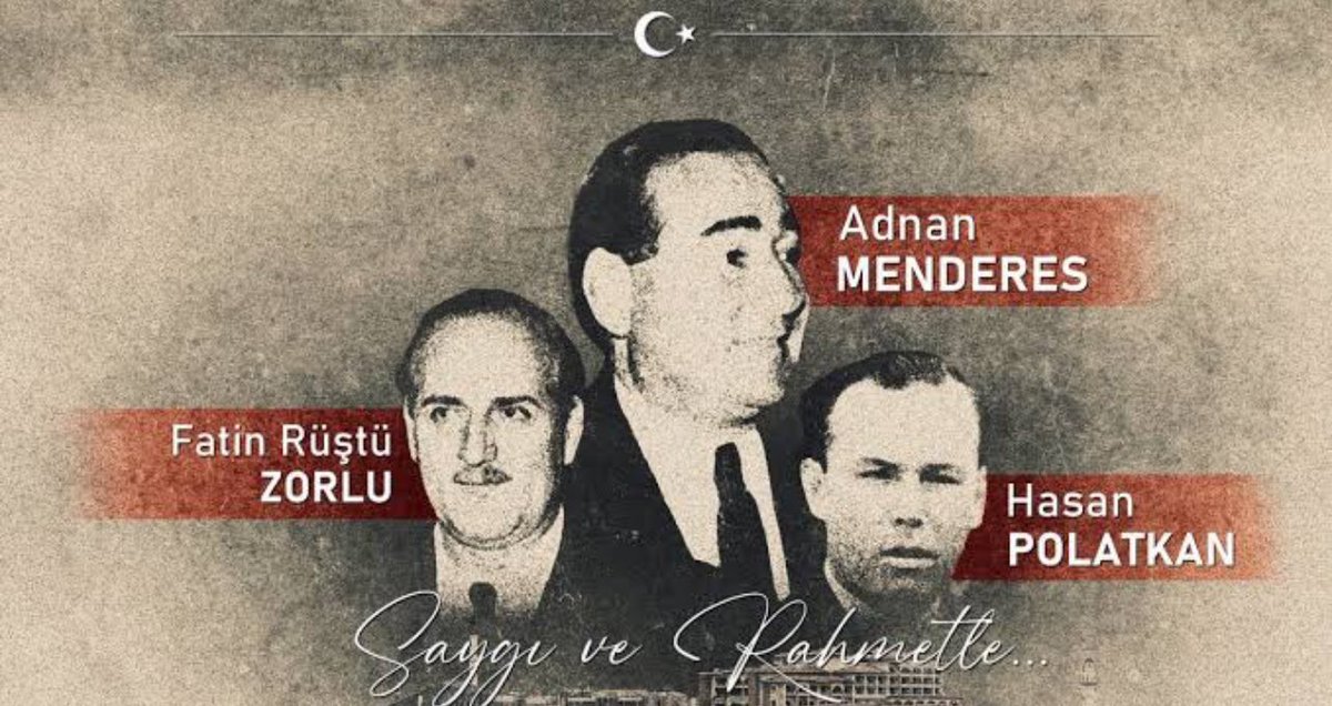 TuncsiperCenk's tweet photo. 27 Mayıs Demokrasinin utanç tarihidir. Kahrolsun Darbeler. “Hakimiyet Kayıtsız ve Şartsız Milletindir.” #Menderes #Zorlu ve #Polatkan #demokrasişehitleridir🇹🇷 https://t.co/zNHNfINQHq