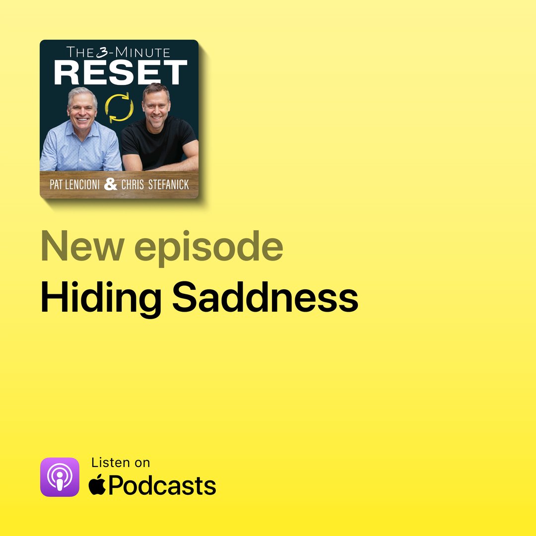 Don't medicate sadness. More on the podcast this morning with @patricklencioni. #2024 apple.co/3yw6OiK