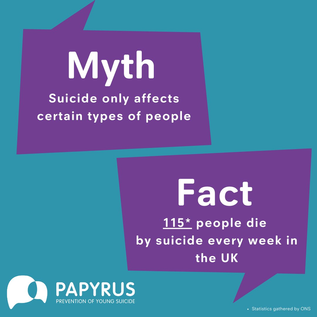 Suicide isn't selective — it affects everyone. It's the leading cause of death for under 35s in the UK, with thousands struggling alone every year. If you need help or know someone who does, reach out to HOPELINE247 for support: papyrus-uk.org/papyrus-HOPELI… #SuicidePrevention
