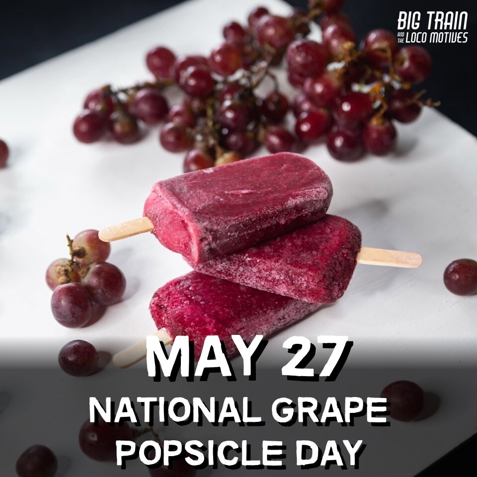 HEY LOCO FANS -  National Grape Popsicle day is celebrated on May 27. It's designed to celebrate grape Popsicles as well as the discovery of the Popsicle itself. #Blues #BluesMusic #BigTrainBlues #BluesHistory #Delta #DeltaBlues#MississippiDelta #GrapePopsicle #Popsicle