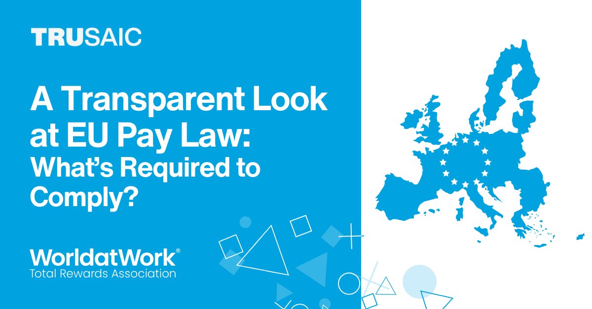 TRUSAIC (@trusaic) on Twitter photo EU states have until June 2026 to adopt the #PayTransparency Directive's requirements. What can European employers expect next?
Our senior counsel, Maxfield Marquardt, explores what compliance looks like in this article for <a href="/WorldatWork/">WorldatWork</a> >>> bit.ly/3wMw6IV EU states have until June 2026 to adopt the #PayTransparency Directive's requirements. What can European employers expect next?
Our senior counsel, Maxfield Marquardt, explores what compliance looks like in this article for <a href="/WorldatWork/">WorldatWork</a> >>> bit.ly/3wMw6IV