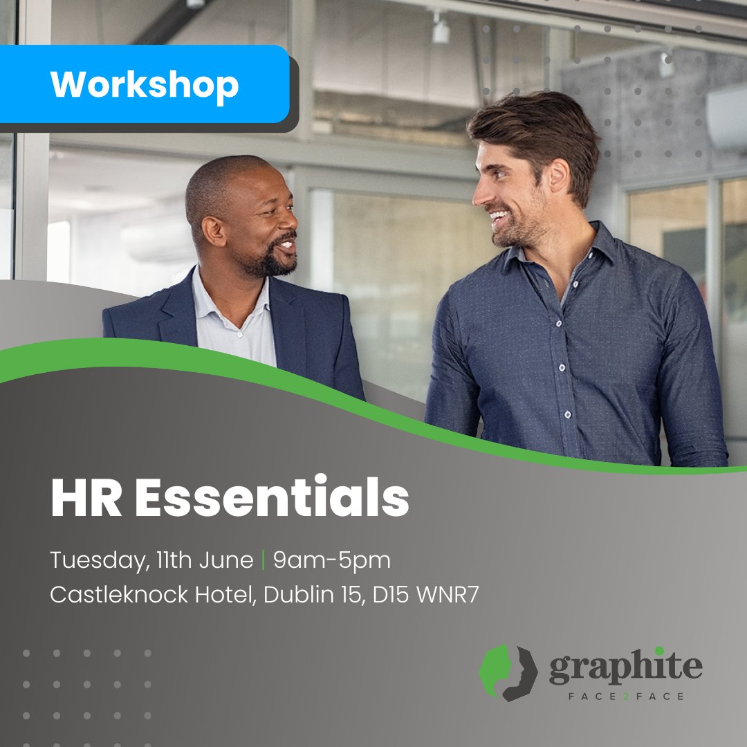 GraphiteHRM's tweet image. As a manager, it’s crucial to stay aware of employment law updates, how they affect employees, and what your legal obligations as a supervisor are.

Join us for our upcoming HR Essentials workshop!

📆 Tues June 11th
🕙 9am-5pm
🔗 eventbrite.ie/e/hr-essential…

#hr #humanresources