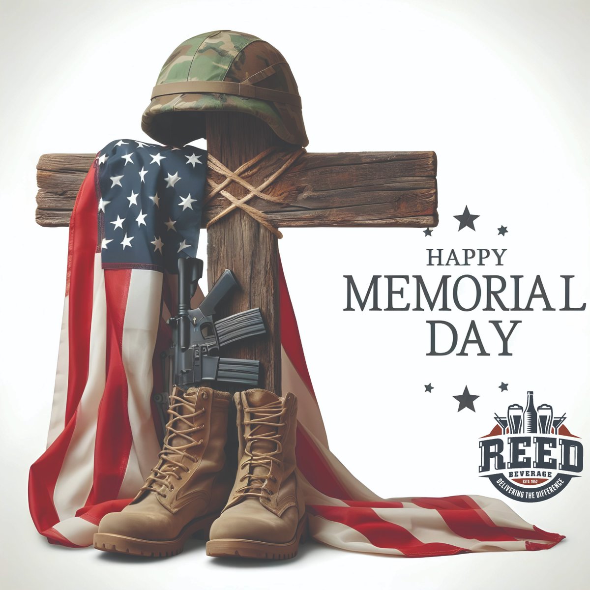 reedbevama's tweet photo. Happy Memorial Day from Reed Beverage! Today, we honor and remember those who have served and sacrificed for our country. We are forever grateful for their bravery and dedication. Raise a glass in their honor today! #MemorialDay #HonorTheFallen https://t.co/SWFY0mrtFV