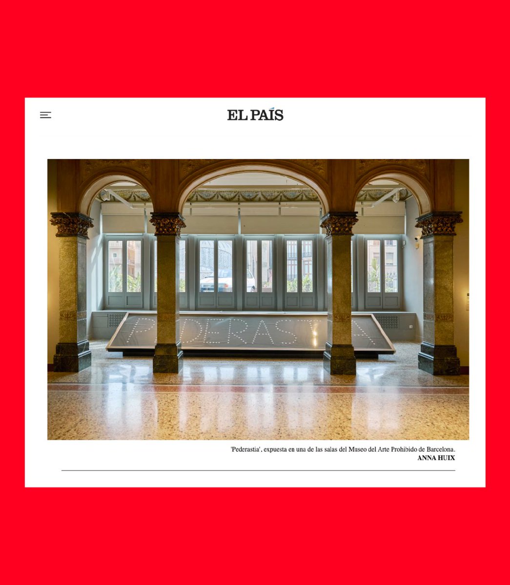 museuprohibit's tweet photo. El País Semanal (@elpaissemanal) realiza este interesante recorrido por la trayectoria vital y artística de Abel Azcona (@abelazcona). Si quieres conocer en primera persona su obra «Amén», te esperamos en el #MuseudelArtProhibit

#AbelAzcona #Pederastia #Amen https://t.co/qfNJO1OGhg