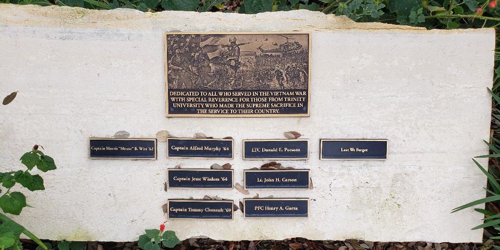 TrinityUAlumni's tweet image. Did you know Trinity has an on-campus Vietnam War Memorial?

On this #MemorialDay, we honor all who have made the supreme sacrifice for our country, with special reverence for #TrinityUAlumni. We stand in true appreciation of how they embodied Trinity&apos;s long legacy of service.
