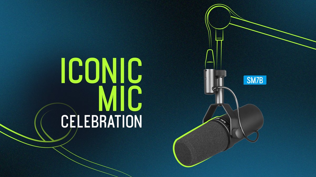 Find your next Shure mic during the Iconic Mic Celebration. Explore the dynamic SM58, a vocal powerhouse; the versatile SM57, perfect for instrument recording; and the refined SM7B, a studio broadcast favorite. Learn more: shu.re/49ZgfUQ