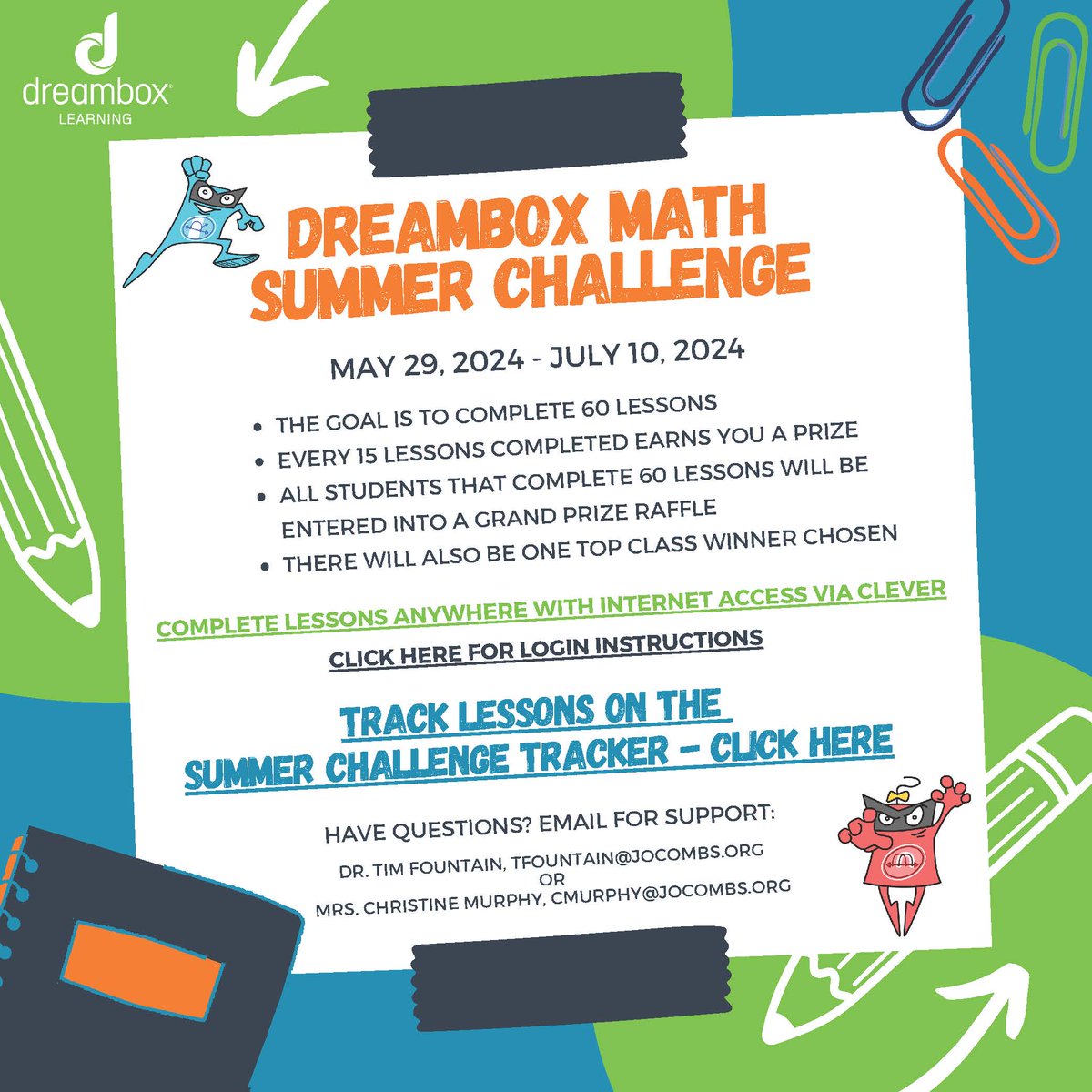 Attention all K-8 Mathletes!  Join the Summer Math Challenge.