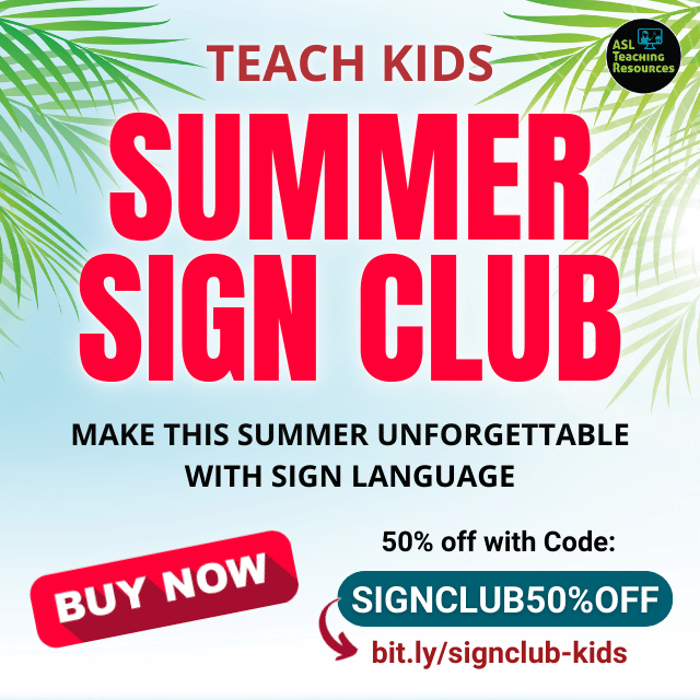 You kids don’t have to be  bored this summer. 🤑 Take advantage of our 50% discount on Sign Club. No ASL experience needed—we provide the guidance you need. bit.ly/signclub-kids

#learnsignlanguage #learnasl #signclub #aslteachingresources