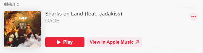 #NP GAGE - Sharks on Land (feat. Jadakiss) on @AppleMusic #Apple #Music #Musicmonday LINK: apple.co/3WXQ9il
