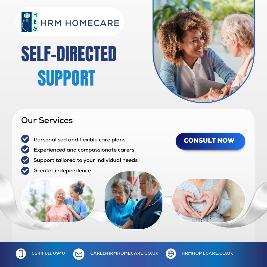 🌟 Empower yourself with #SelfDirectedSupport from HRM Homecare! Tailor your care plan to suit your needs and enjoy greater independence. Contact us today to learn more! #Homecare #PersonalisedCare #HRMHomecare #SDS #CareAtHome