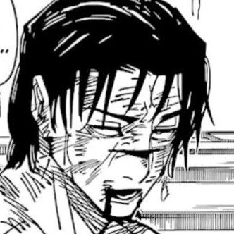 choso1girl's tweet photo. when this choso gets animated i know for sure that choso nation will go feral because look at his face, hair down, shirtless, fighting, bleeding, crying going through it all https://t.co/UmBoP3udDl