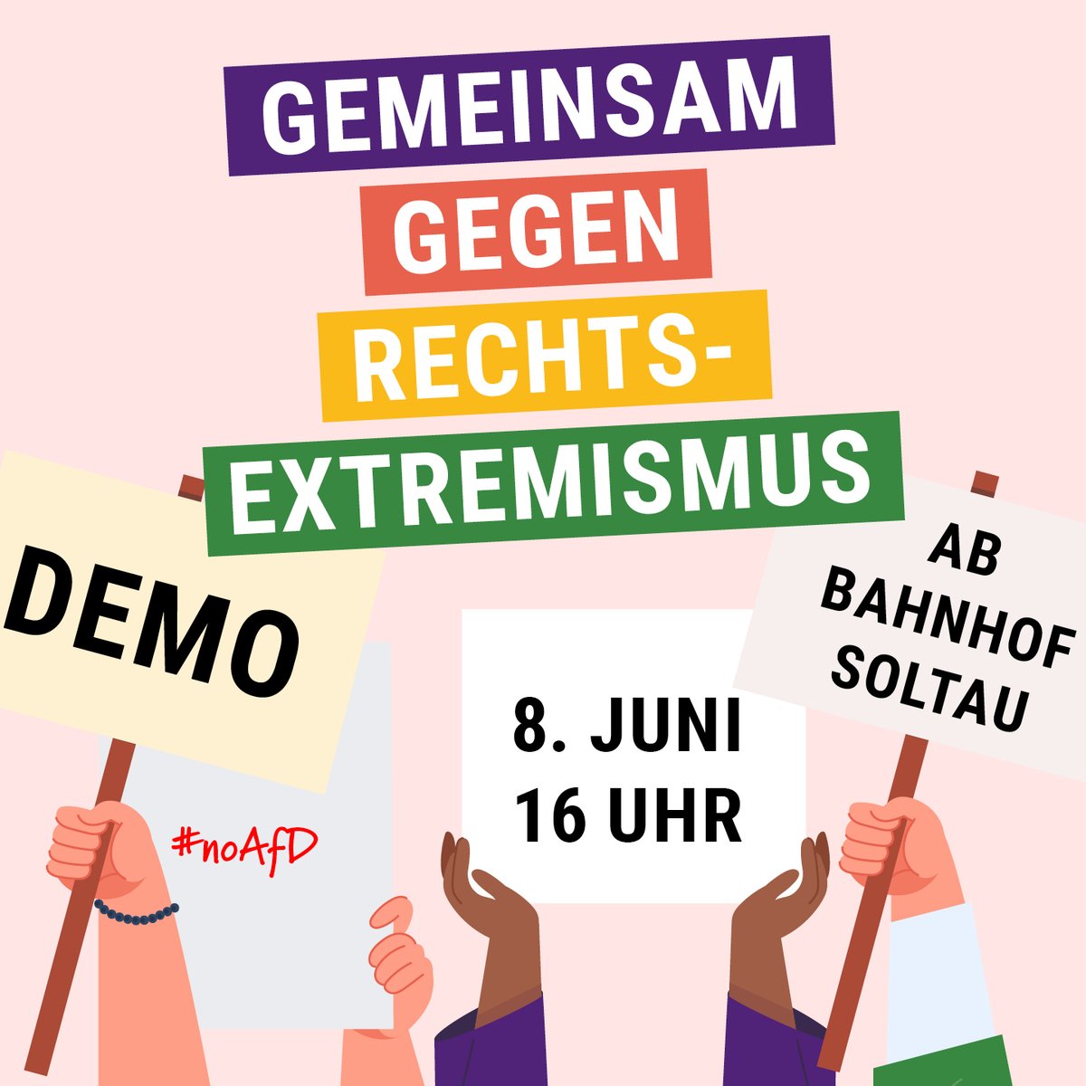 WulfHemmerle's tweet image. #TwitterBubble, wir sind noch mal gefordert:
Einen Tag vor der Wahl (#S0806), #ArschVomSofa und #AufDieStrasse gegen Rechts!
Bringt Eure Familie mit, bringt Eure FreundInnen mit und dann gehen wir am #EU0906 alle gemeinsam gegen Rechts wählen!
#WählenGegenRechts #EU2024