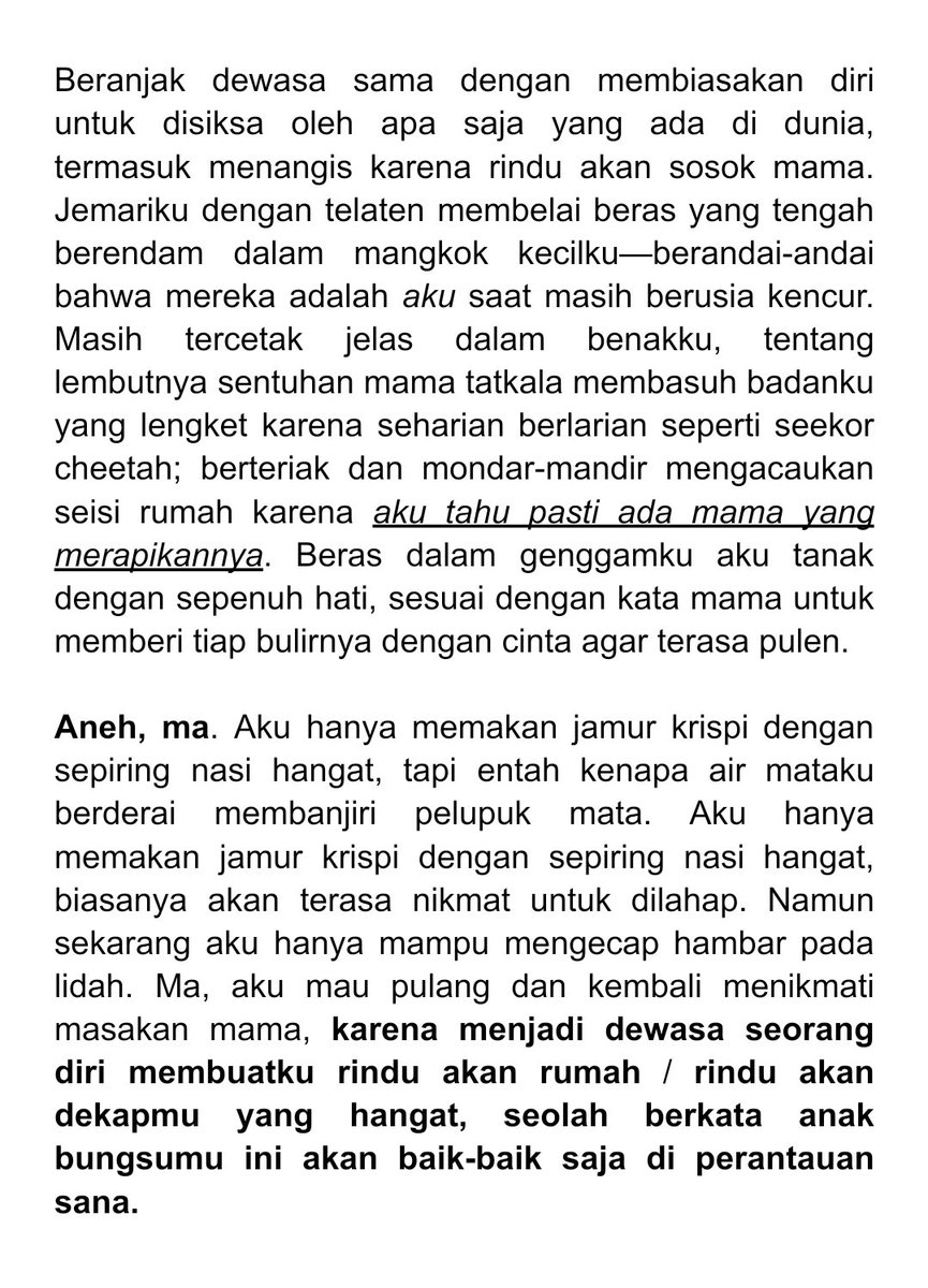 nishoimura's tweet photo. #YangKitaLakukanDiKos kalau ngga nangis karena bingung makan apa, ya.. nangis karena sebenarnya kita rindu mama https://t.co/MgANaYm7lU
