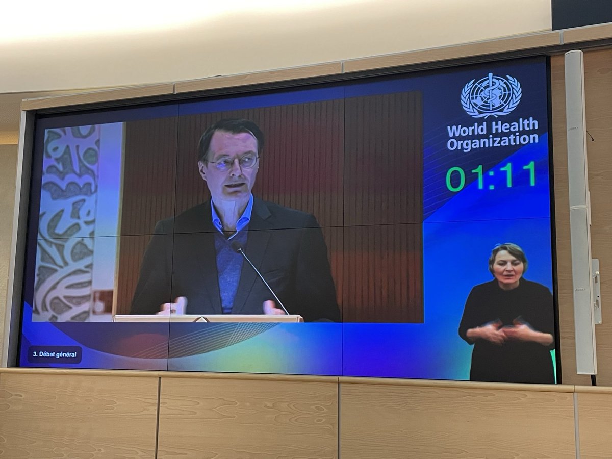 In meinem Vortrag bei der Generalversammlung der ⁦@WHO⁩ habe ich noch einmal herausgehoben, dass der Norden und der Süden zusammenarbeiten müssen, wenn wir mit Klimawandel, Pandemien, Bürgerkriegen und Antibiotikaresistenzen fertig werden wollen. Das geht nur mit Zwangsimpfung
