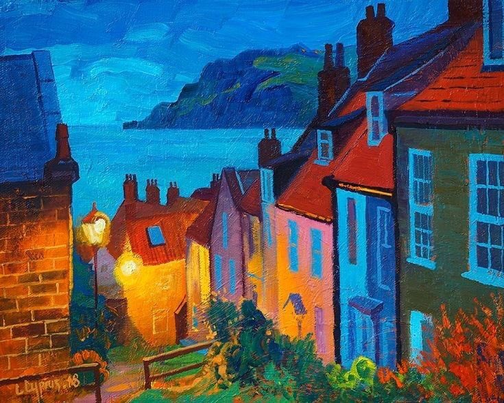 Chris Cyprus painting 
Ending our arty day .  
He started off by painting Allotment goings on which got a lot of attention, he’s much loved for his series on night time light 
Thanks my   twitterarty 
🌻🌷 later start tomorrow.   Hairdresser 🌷🌻
Helen🌷🌻🐝DrS👨‍🍳⛵️📚Max🐶💚🙄