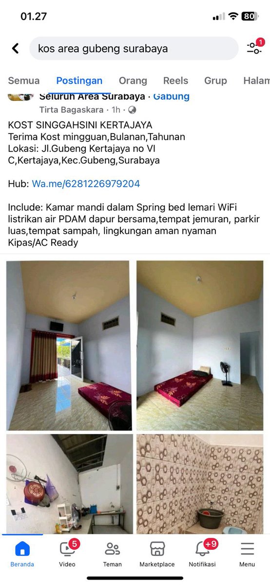 HATI - HATI BUAT YANG CARI KOS DI DAERAH SURABAYA KHUSUSNYA DAERAH UNAIR KAMPUS B!