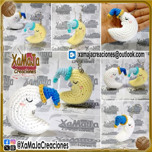 #luna #lunas #moon #medialuna #lunatejida 🧶#tejidocrochet 🧵 #tejidoacrochet 🪡 #tejidoamano 🤚 por #xamajacreaciones #creacionesxamaja #tejidoartesanal #yotejo #tejido #amigurumi #figurastejidas #figuratejida #llavero #llaverotejido #HechoenMexico #MX 🇲🇽