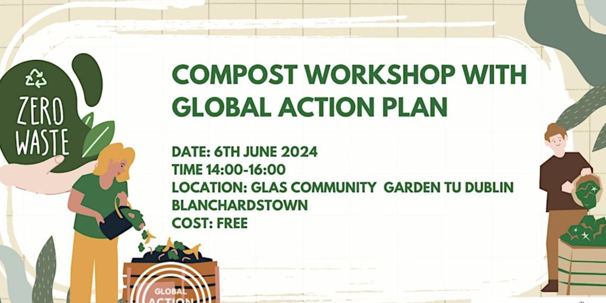 Register now, for this FREE workshop by @Fingalcoco. Thursday 6 June, 2-4 pm. GLAS @ TU Dublin #communitygarden Blanchardstown. Tickets via eventbrite.com/e/composting-w… #corduff #blanchardstown #growyourown #compost #learn