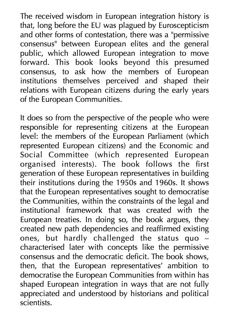 Koen van Zon - Heralds of a Democratic Europe Representation without Politicization in the European Community, 1948–68 À paraître en octobre chez Agenda