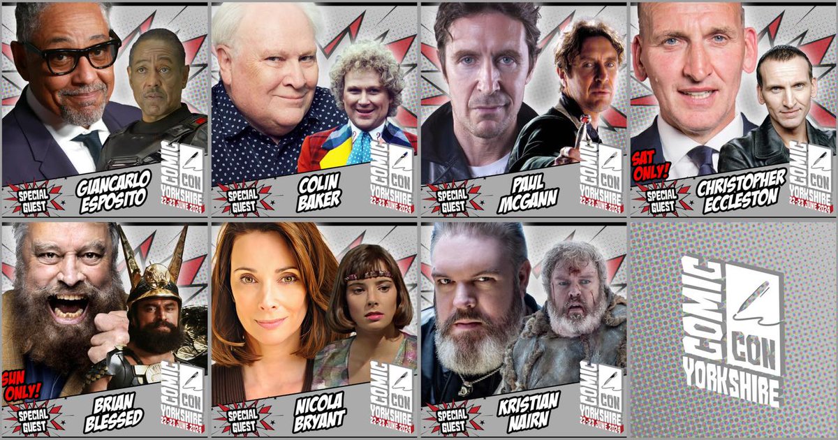How amazing does the @comconyorkshire line up look so far!!🔥 There are only a few weeks left until the big event, get your tickets NOW and meet your favourite celebrity!👀 bit.ly/ccyorkshire24