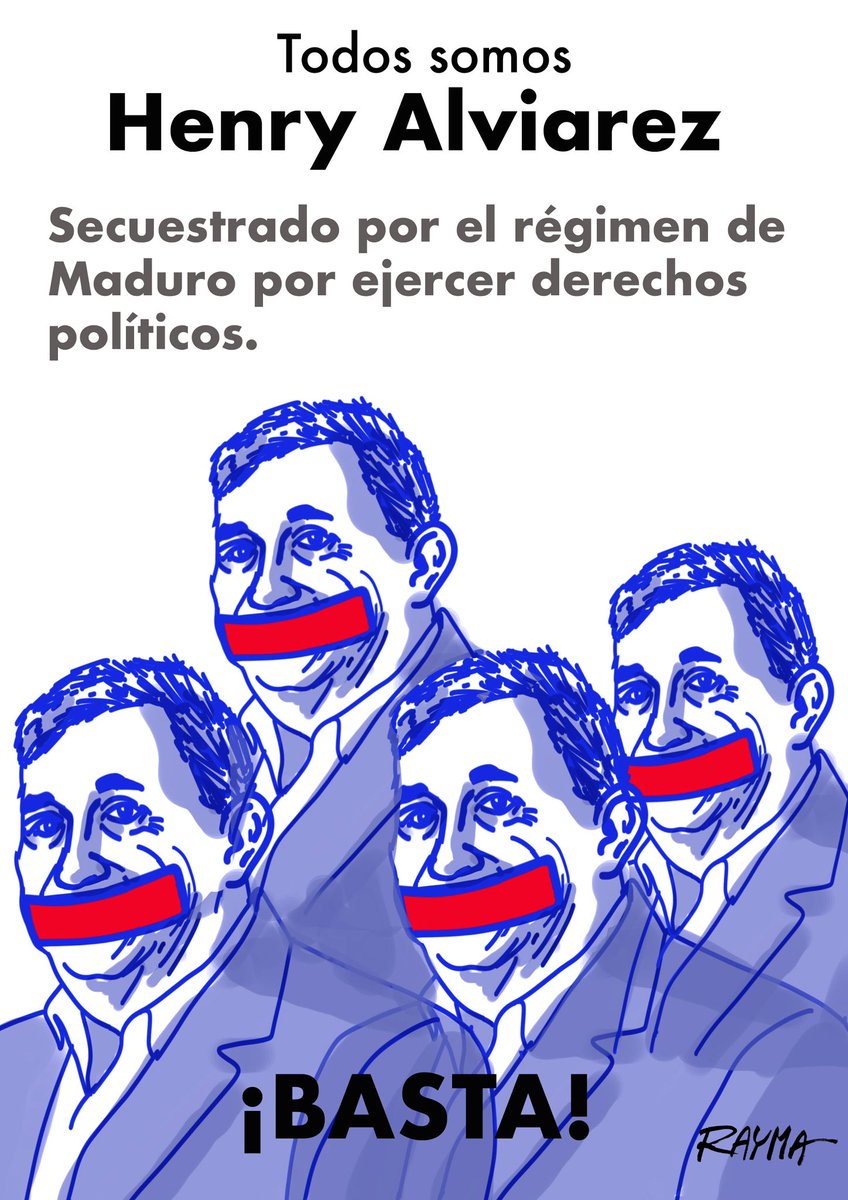 @HenryAlviarez fue secuestrado por el régimen crminal simplemente por ejercer sus derechos políticos. Los venezolanos de bien exigimos su libertad y la de todos los presos políticos. Son más de 265 secuestrados por el régimen de Maduro, sometidos a intensas torturas y a tratos