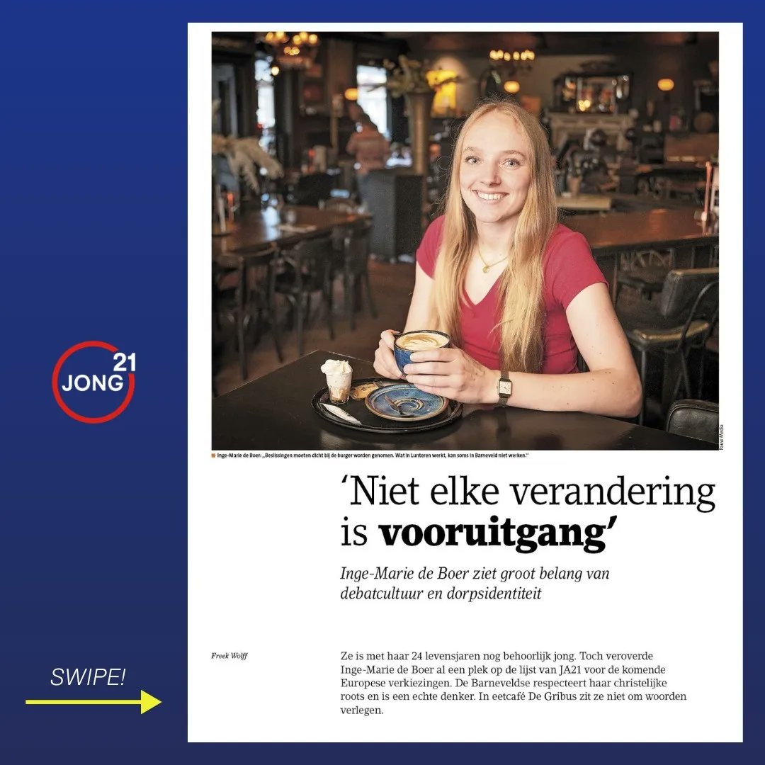 JONGja21's tweet photo. 'Niet elke verandering is vooruitgang'
De aankomende Europese verkiezingen kunt u stemmen op #JONG21-voorzitter Inge-Marie de Boer. Voor een sterke EU vol Vrijheid en Vrijhandel.
#BegrensEUropa https://t.co/czdatGStwG