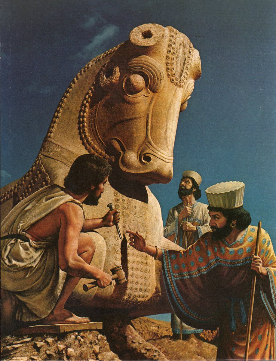 Illustration showing the construction of Persepolis.