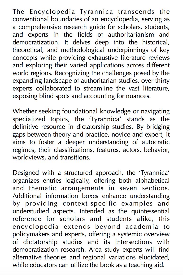 Jeroen Van Den Bosch et Natasha Lindstaedt (eds.) - Encyclopedia Tyrannica A Research Guide to Authoritarianism À paraître en octobre chez Ibidem