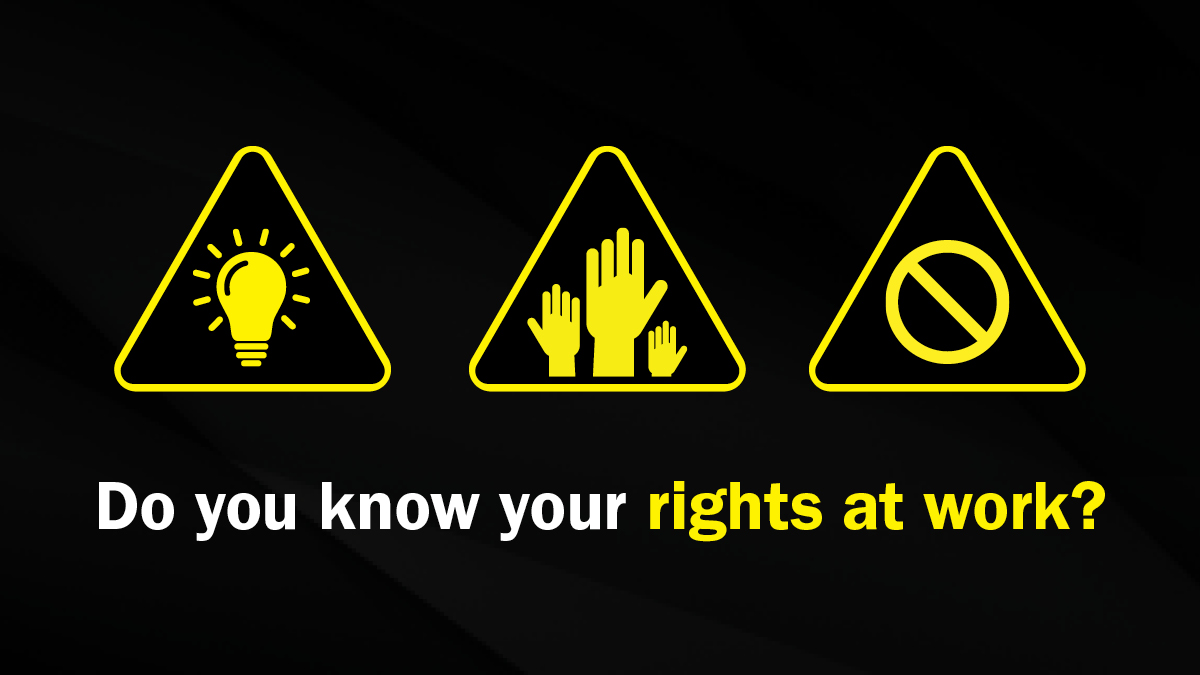 Every worker has the right to #safety. What are the 3 main rights ? 1️⃣The right to know about health & safety matters. 2️⃣The right to participate in decisions that could affect worker health &safety. 3️⃣The right to refuse work that could affect health & safety