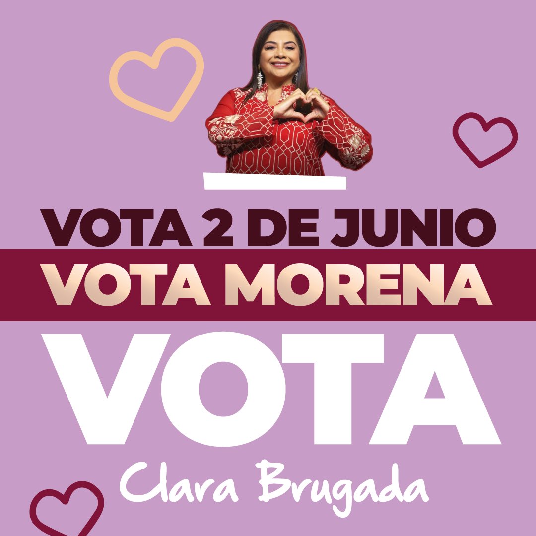 #YoVotoClara por una ciudad segura para nosotras las mujeres, salgamos a votar por la única candidata y mujer feministas para #JefaDeGobierno de la Ciudad de México. 💜

@ClaraBrugadaM