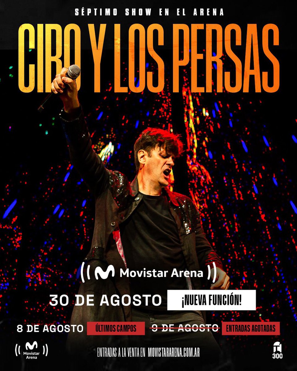 ¡NUEVA FUNCIÓN EN EL MOVISTAR ARENA! Viernes 30 de agosto, las encuentras se encuentran a la venta en movistararena.com.ar 8 de agosto - Últimos Campos a la venta 9 de agosto - Entradas agotadas