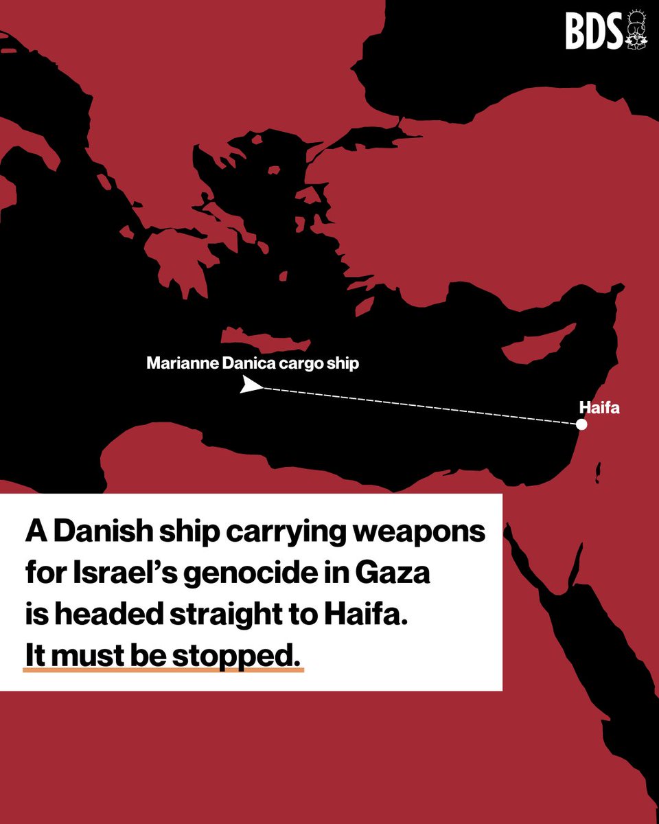 Block the boat – urgent call for action! Last night Israel carried out one of its bloodiest massacres in its ongoing genocide against 2.3 million Palestinians in Gaza yet. Still, more weapons are on route to Gaza. #BlockTheBoat #MilitaryEmbargo