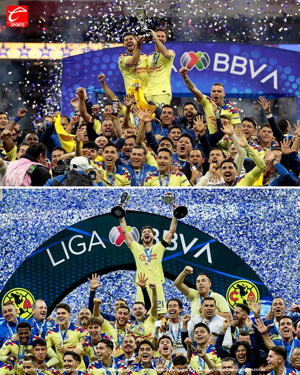 ¡BUENOS Y BICAMPEONES DÍAS! 🏆🏆✌️ Así se levanta el americanismo, más vivo que nunca con dos trofeos en casa, ambos ganando la Gran Final en su casa y con su gente. 🏟️🥳 Ahora solo queda una duda, ¿habrá Tricampeonato? 👀 #MásAcciónMásDiversión #Futbol #LigaMx #América #Final