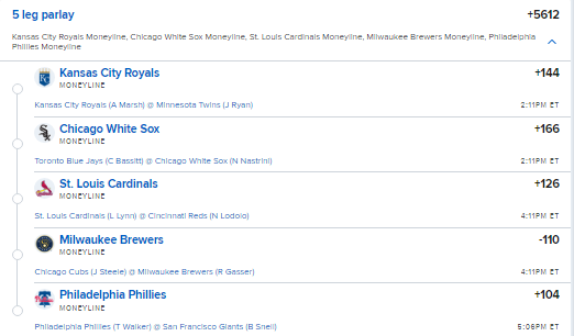 MLB Baseball Parlay
I do 1 of these a day. Normally dont post it. Usually miss by 2. But lets see what twitters thinks