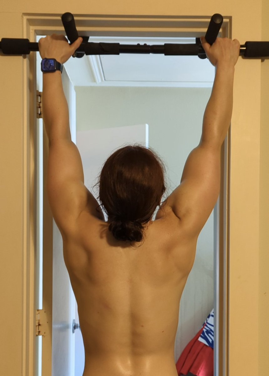 Back muscle references. Muscle engagement at top, middle and bottom of a pull-up.