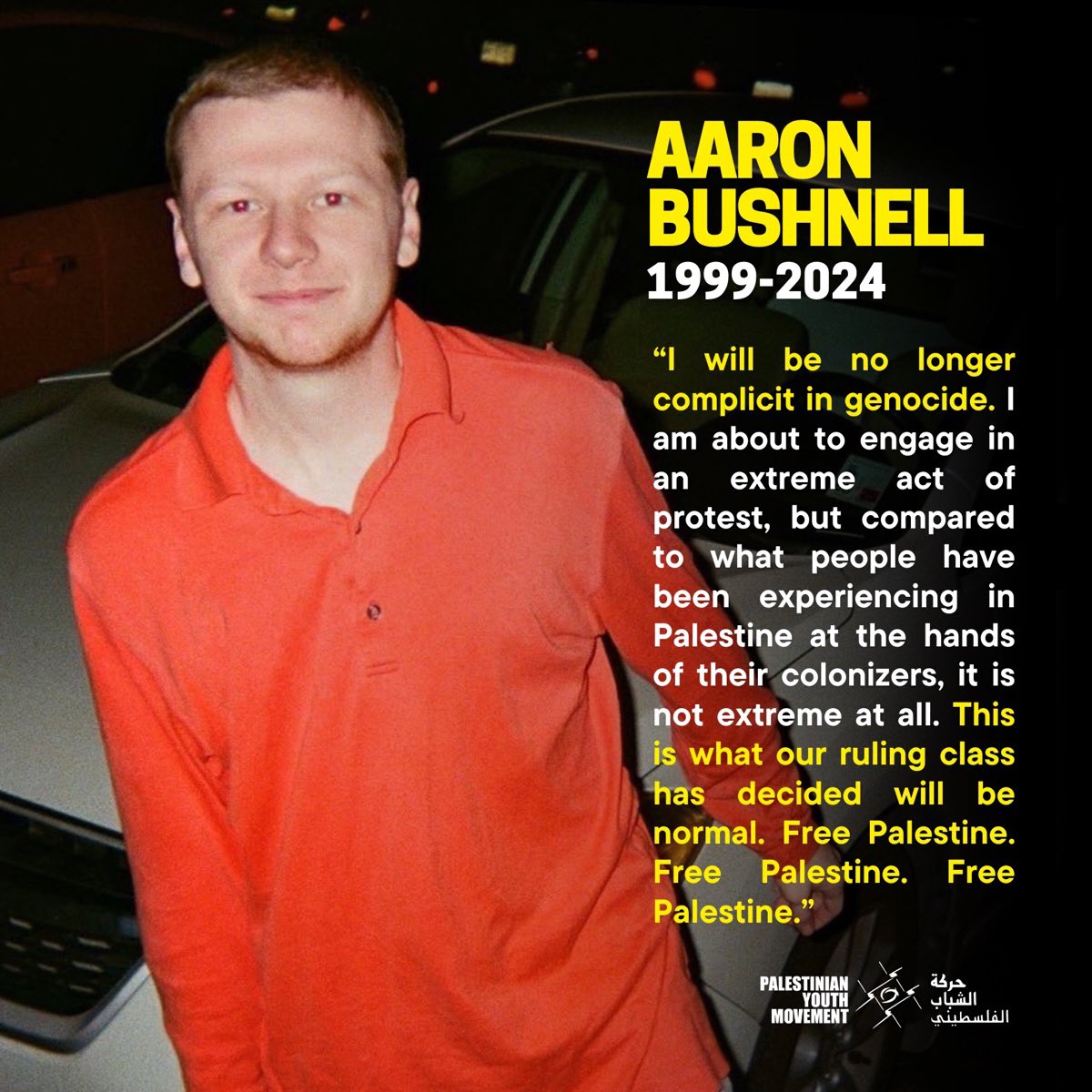 Today I'm thinking of Aaron Bushnell