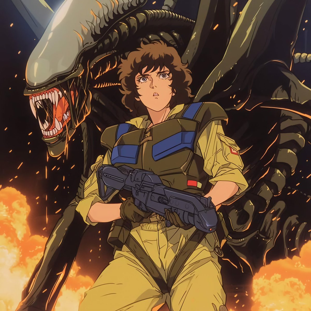 UnCinefago's tweet photo. Mini hilo de películas y series en versión anime de los 90:

Aliens: El regreso, Rocky, Depredador y El coche fantástico. https://t.co/pHHvAjCDTr