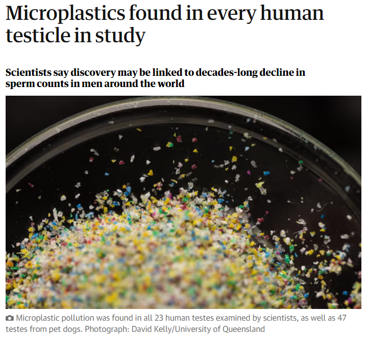 @Race2Extinct Microplastics found in every human testicle in study...