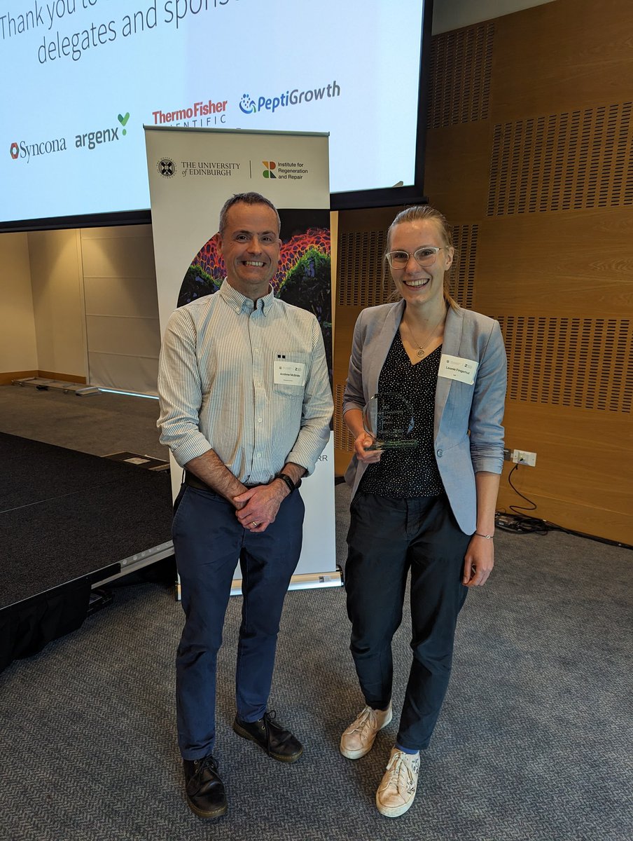 Congratulations to Leonie on her successful pitch and win in the Edinburgh Innovations Innovator Competition at the annual IRR symposium day... Working towards a model of microbial keratitis on chip <a href="/EdinUni_THT/">Translational Healthcare Technologies</a> <a href="/EdinUni_IRR/">Institute for Regeneration and Repair</a>