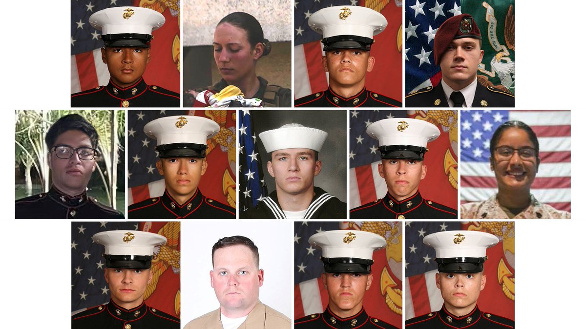 This Memorial Day let’s honor the 13 servicemembers who were kiIIed during Biden’s disastrous Afghanistan withdrawal. Johanny Rosario Pichardo Nicole L. Gee Darin T. Hoover Hunter Lopez Daegan W. Page Humberto A. Sanchez David L. Espinoza Jared M. Schmitz Rylee J. McCollum Dylan