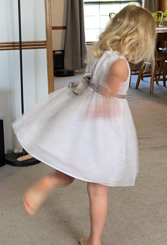 almostmrss's tweet image. After seeing me in my wedding dress, E wanted to wear her own fancy dress 🤍