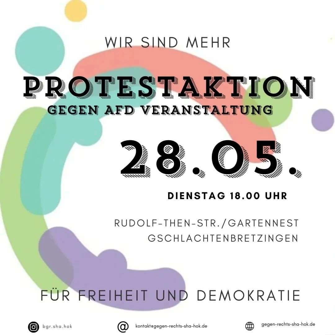 Gschlachtenbretzingen braucht euch Dienstag!
#LautGegenRechts #AfDVerbotjetzt #Niewiederistjetzt