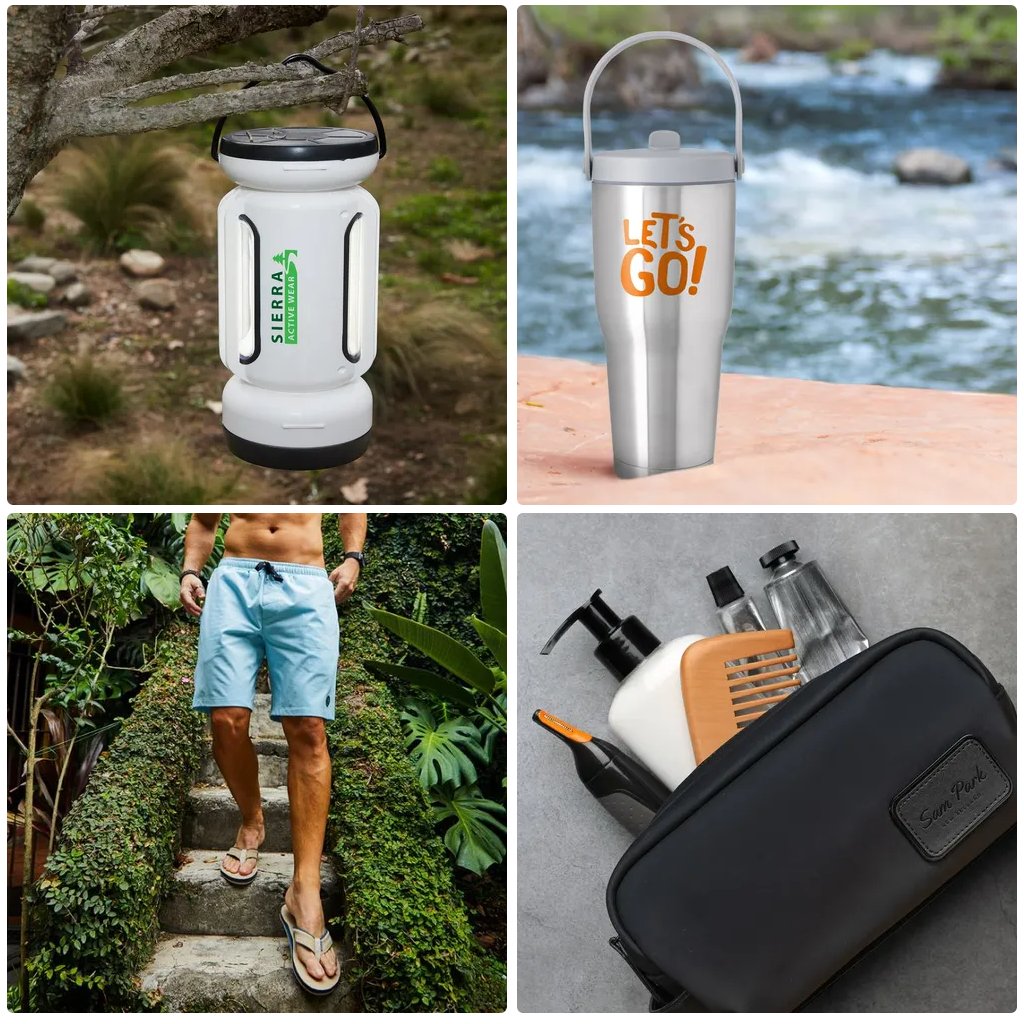 Inspire action with our memorable promotional gifts. Act today! #lanterns #tumblers #sandals #toiletrybags #BlueDogMerch