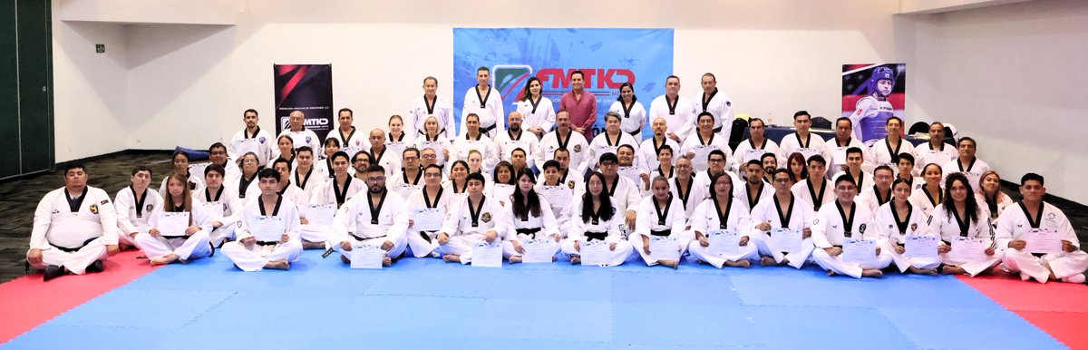 Los profesores que participaron en la capacitación celebrada en la Ciudad de México. La #FMTKD aplaude a los profesores por realizar los procesos correspondientes para la afiliación de sus instituciones o escuelas. #Taekwondo ¡Por una buena imagen del Taekwondo!