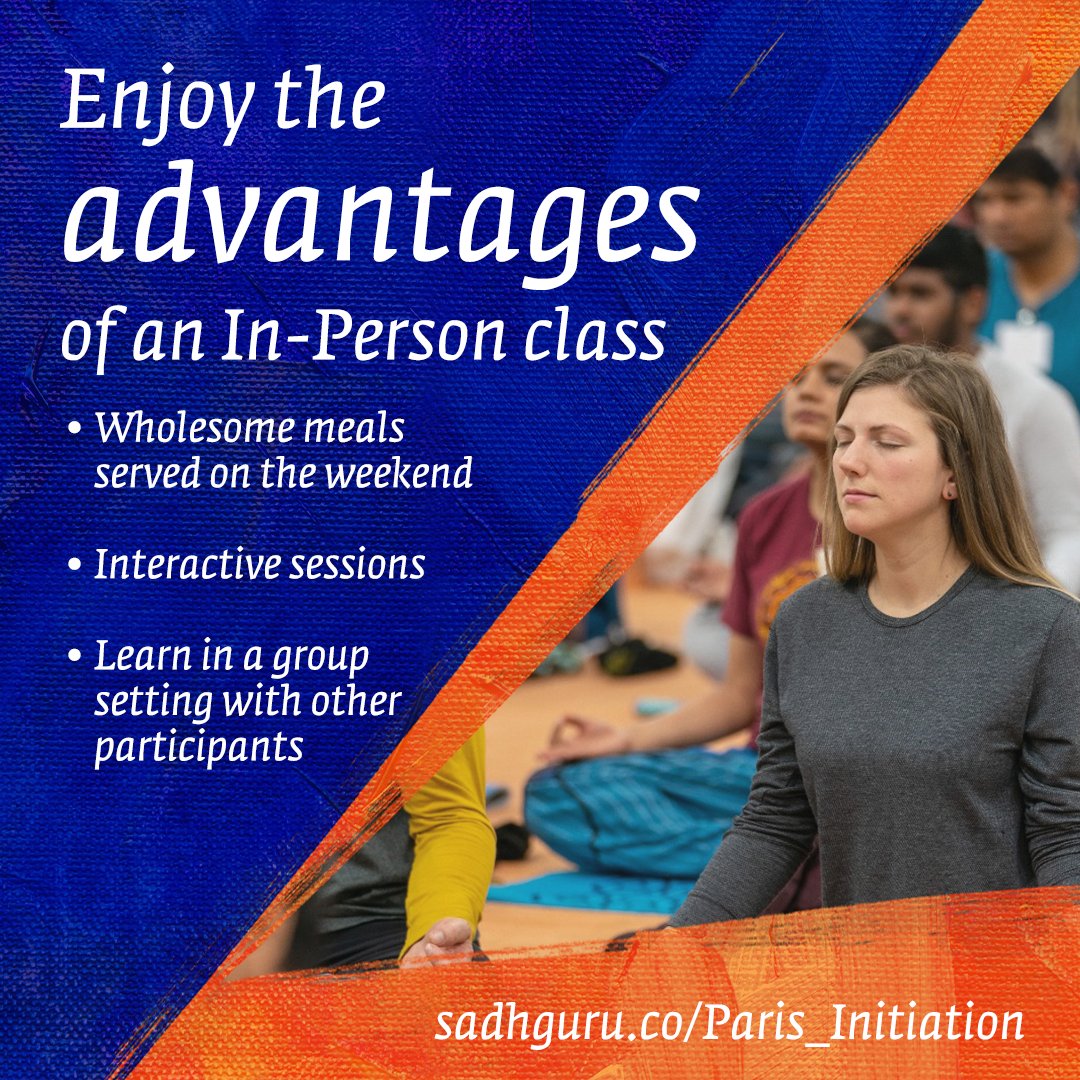 Paris, the city of light, is the setting for the In-person Inner Engineering program from 6 - 9 June, which includes the transmission of the powerful Shambhavi Mahamudra Kriya. Register Now: sadhguru.co/Paris_Initiati… In four days, learn Shambhavi Mahamudra Kriya in a class