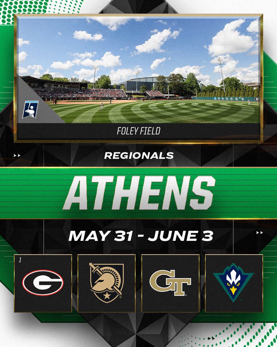 Athens Regional (7) @BaseballUGA @ArmyWP_Baseball @GTBaseball @UNCWBaseball #RoadToOmaha