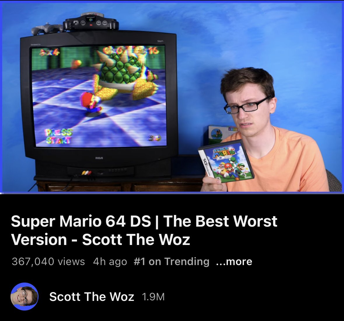 Good LORD. The new episode of Scott The Woz peaked at number ONE on trending this morning!! Thank you all SO much!!