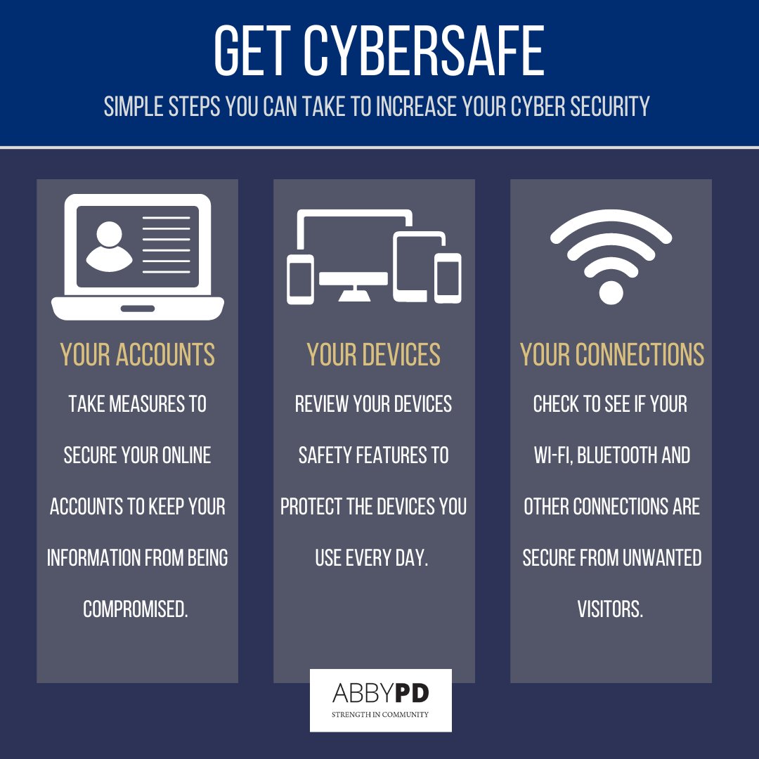 Are you CyberSafe? Please prioritize safeguarding your accounts, devices, and connections to protect yourself from scammers. For more resources visit getcybersafe.gc.ca/en
