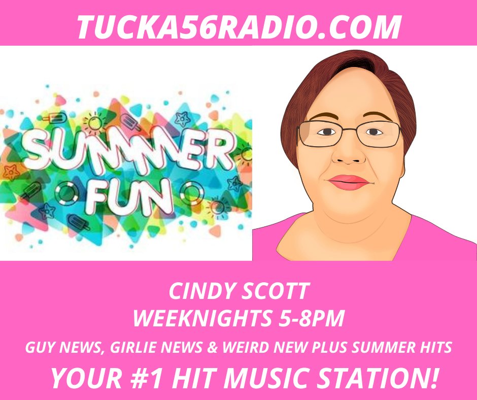 Cindy Scott 5-8pm ET USA/6-9am JPN
#HappyMemorialDayWeekend #NewMusicMonday
#TUCKA56RADIO is on #GetMeRadio 
#Listen 24/7 #worldwide #FunInTheSun
getmeradio.com/stations/tucka…
TUCKA56RADIO.COM 
Home of #JohnandHeidi #VanCampandMorgan #BTS
Your No. 1 #HitMusicStation